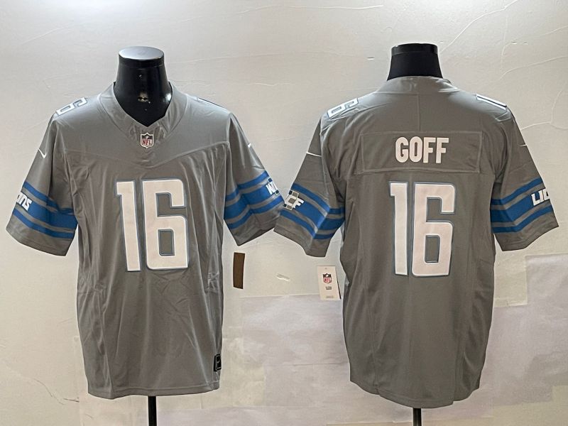 Men Detroit Lions #16 Goff Grey three generations 2024 Nike Limited NFL Jersey style 1102->detroit lions->NFL Jersey